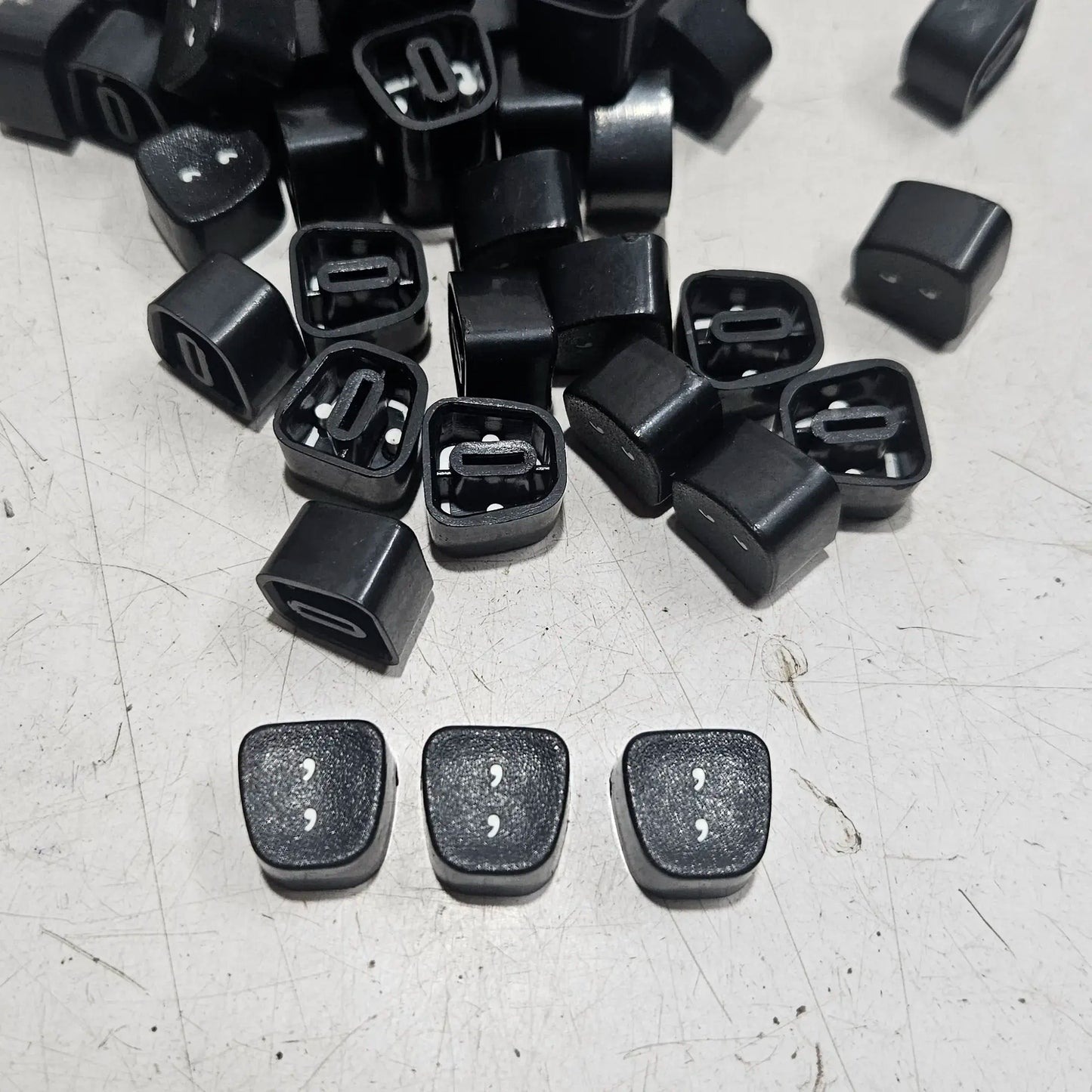 Black Godrej English Comma typewriter keytops for manual typewriter repair restoration and typing machine spare parts