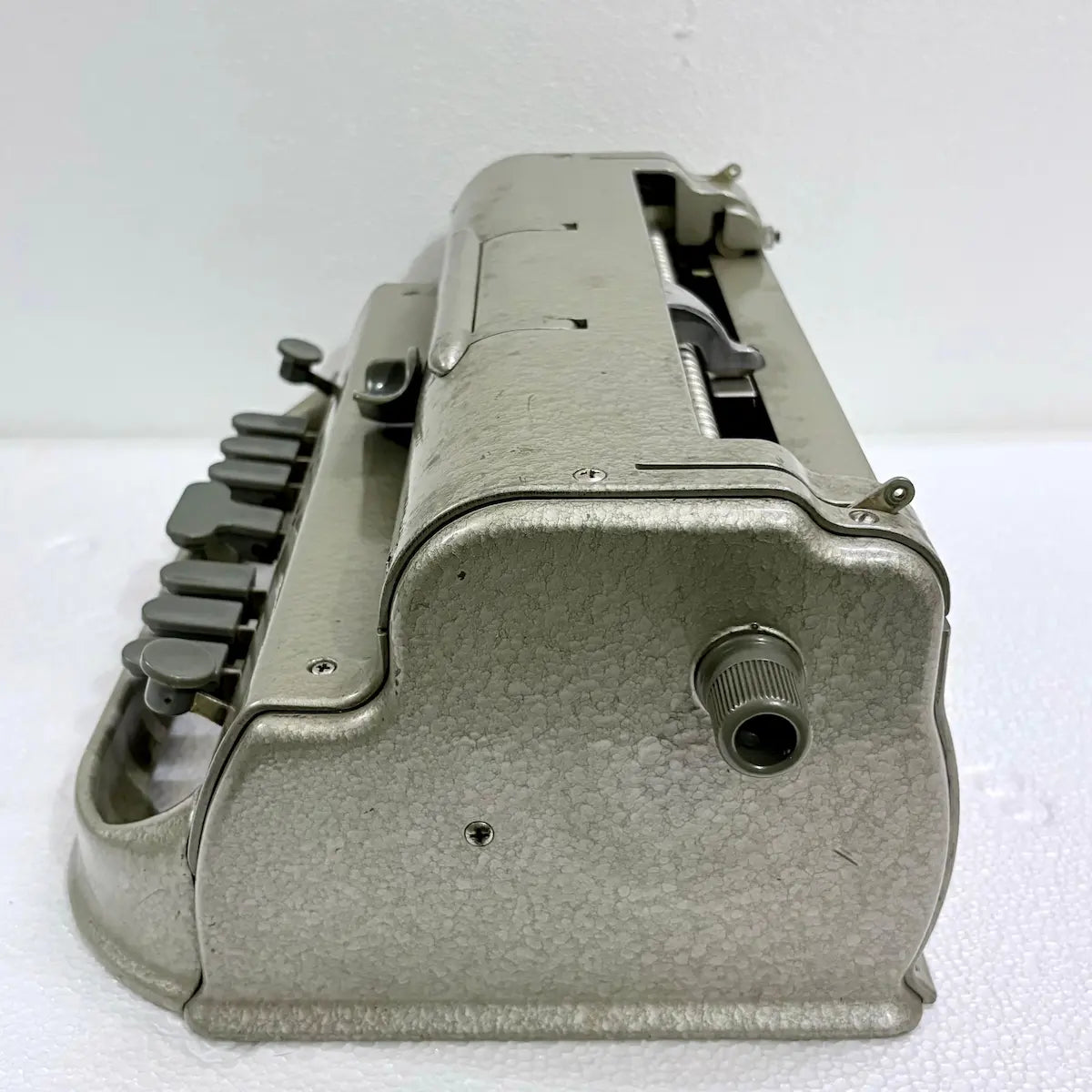 Perkins Braille Typewriter with a 40-cell line capacity and manual carriage return, professionally checked by RR Typewriter Mart