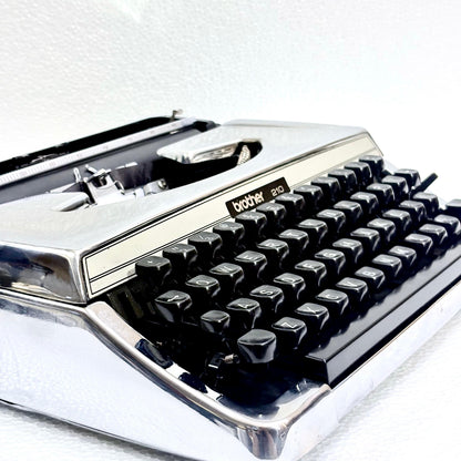 Brother 210 chrome typing machine with restored mechanical action from trusted typewriter seller in India
