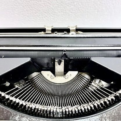 Vintage Hermes Baby Black Shadow manual typewriter, portable English typing machine, RR Typewriter Mart online