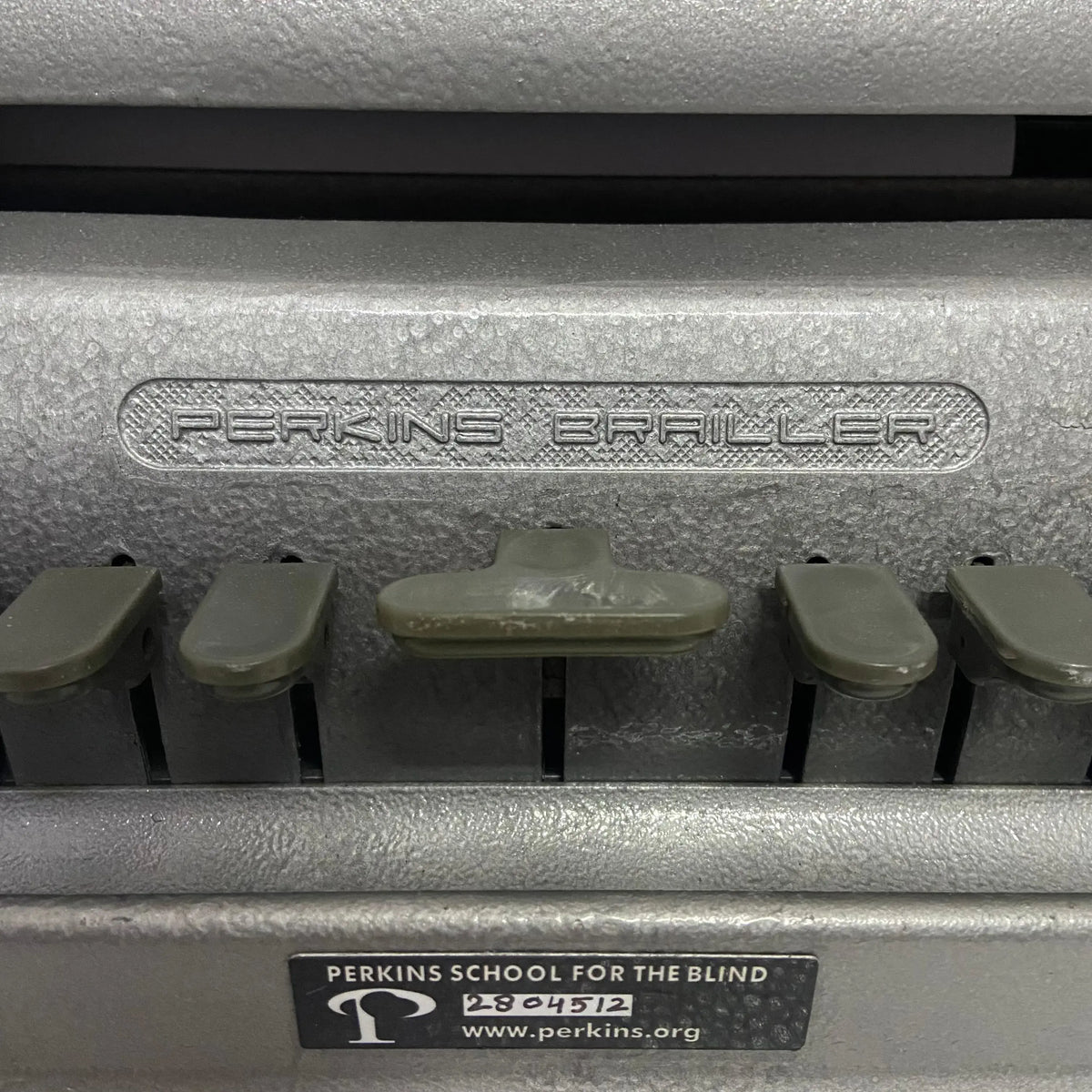 Grey Perkins Braille Typewriter