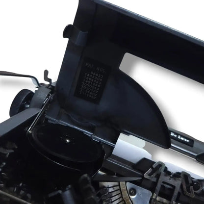 Serial plate detail inside Royal portable typewriter – collectible typing machine typewriter seller