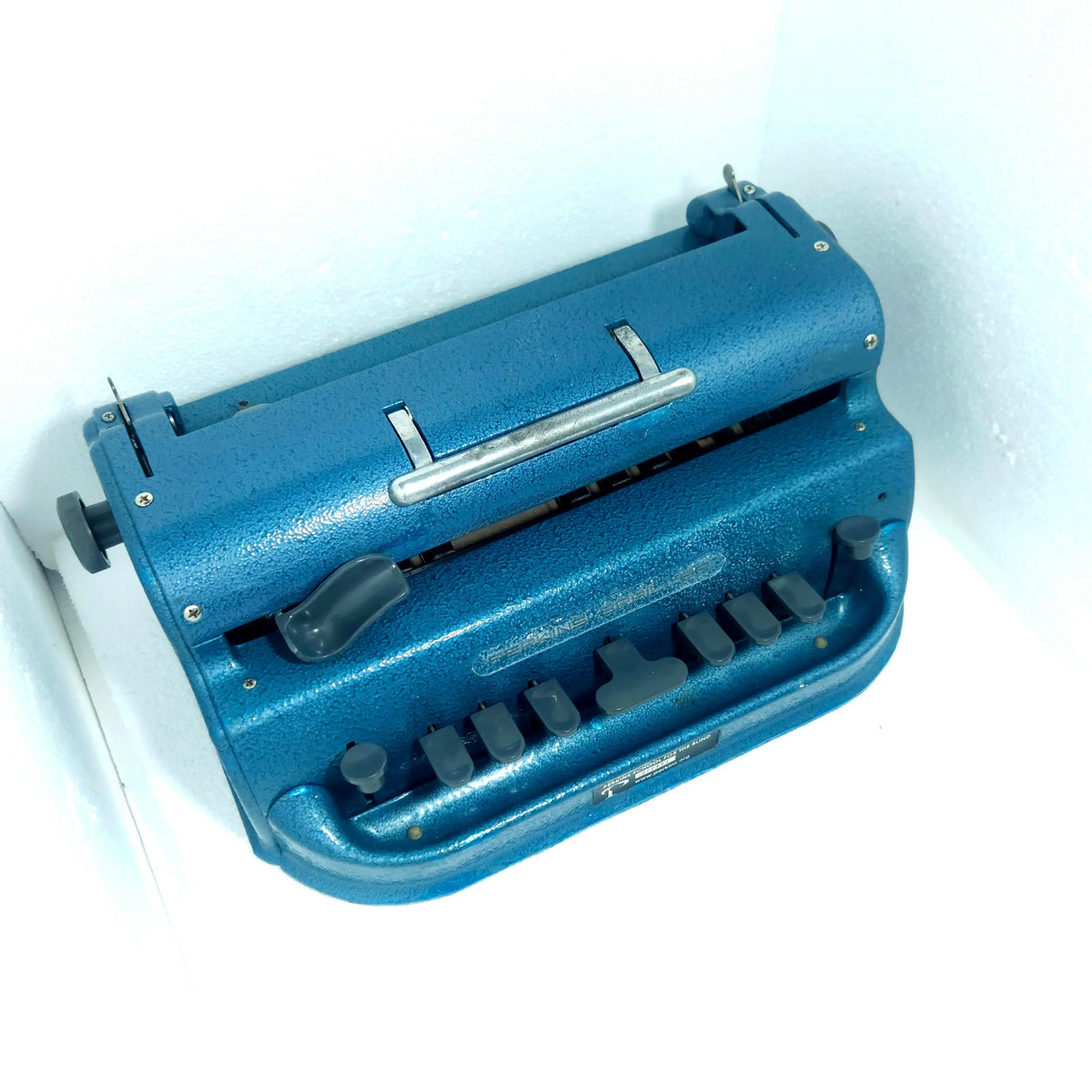 Blue Perkins Braille Manual Typewriter