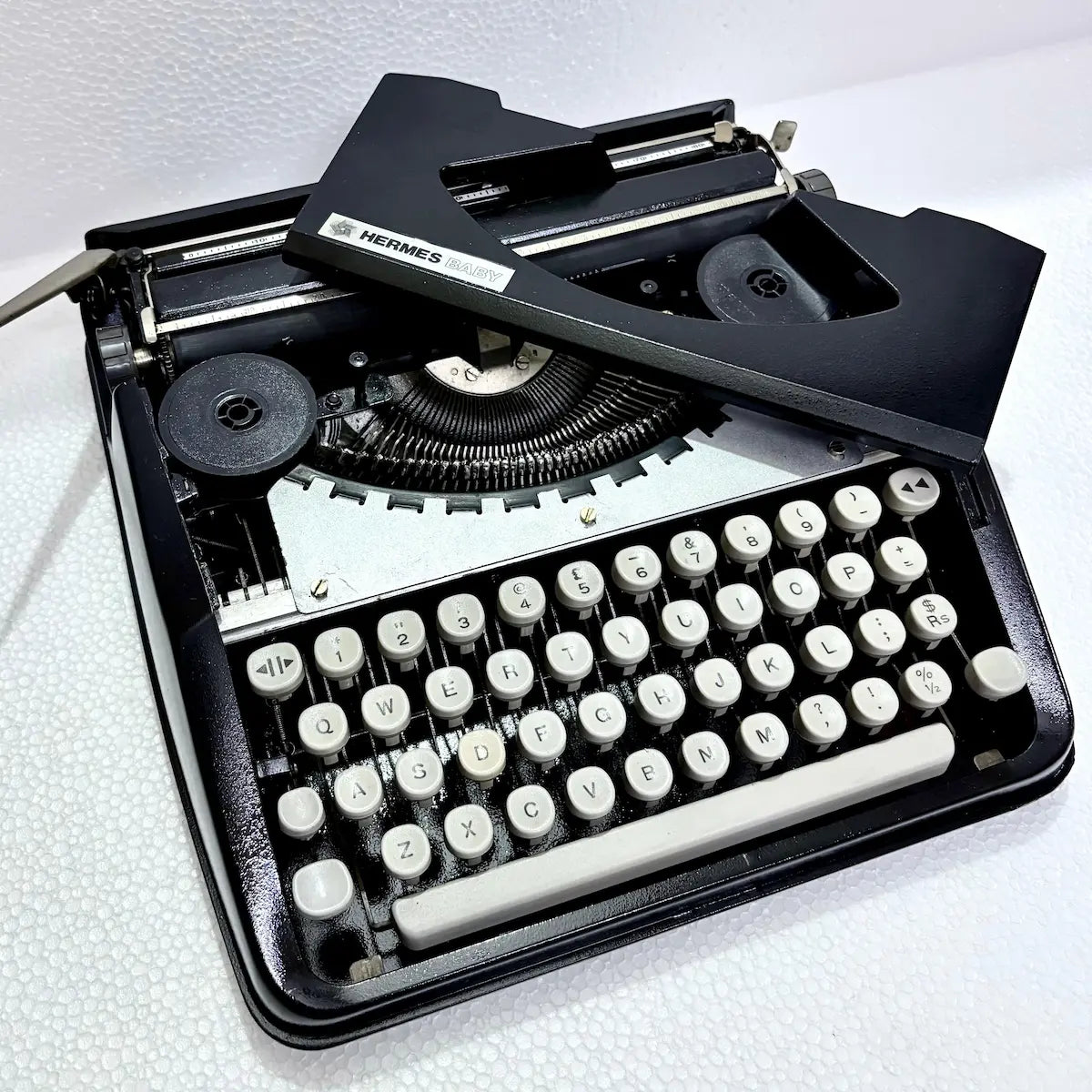 Hermes Baby Black Shadow classic portable typewriter, manual English keyboard, RR Typewriter Mart online India