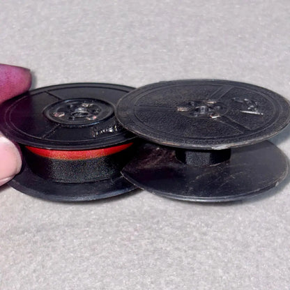 Silk Red & Black Typewriter Ribbon with Universal Spools – 8 Mtrs