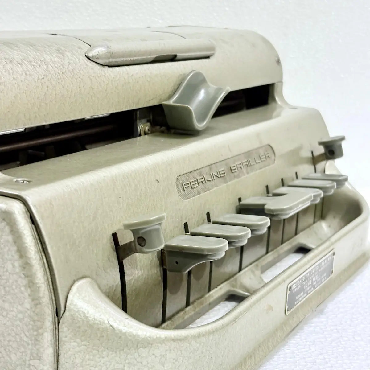 Braille Typewriter price in India for an original American-imported Perkins Brailler in mint condition, available at RR Typewriter Mart