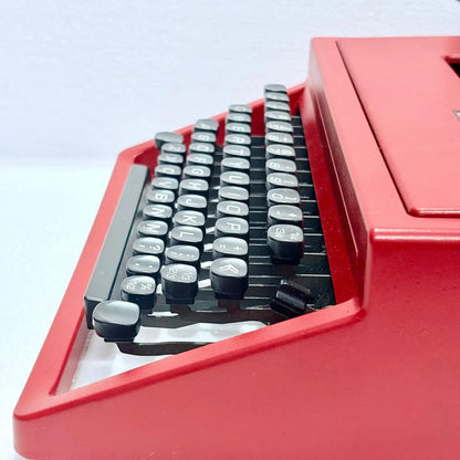 Olivetti Dora Carmine red portable typewriter, vintage mechanical writing machine, RR Typewriter Mart India online