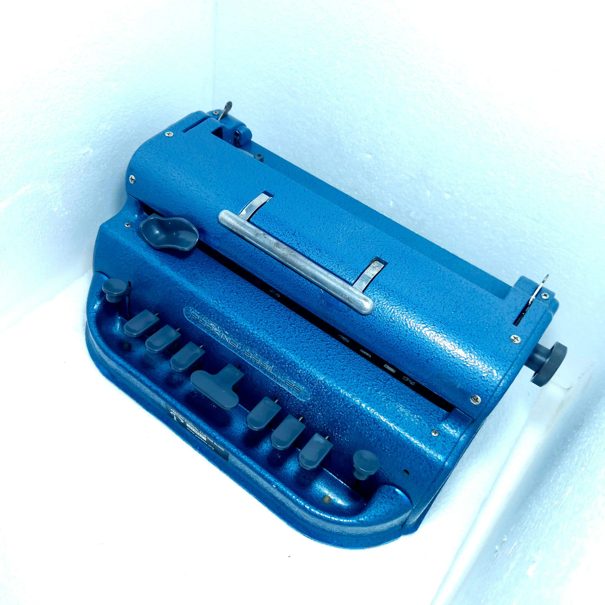 Blue Perkins Braille Manual Typewriter