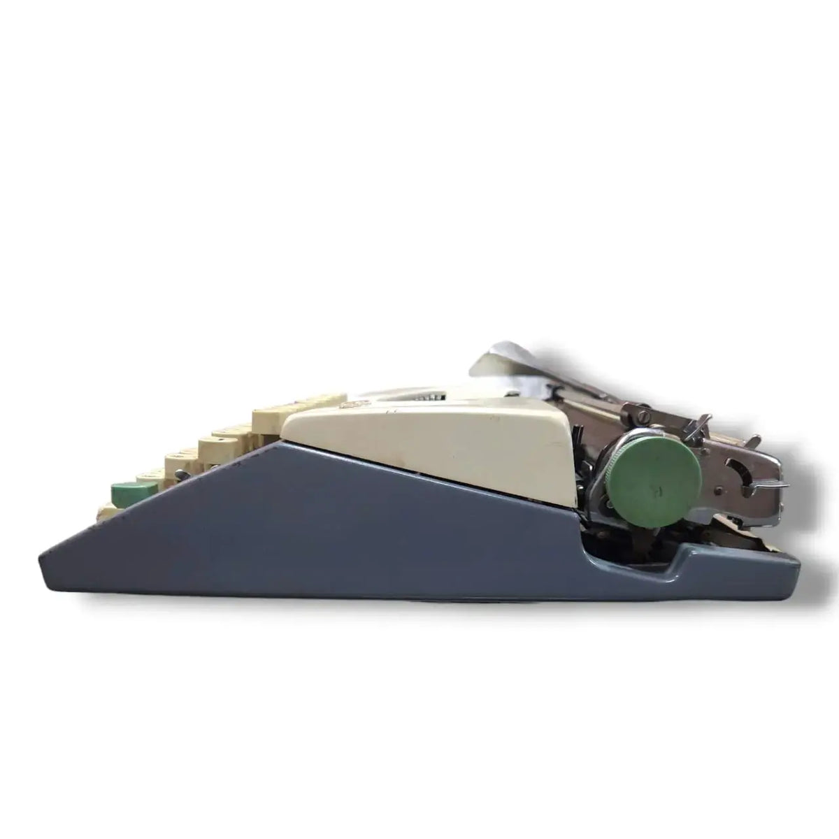 Right side profile of Olympia portable typing machine from trusted typewriter shop and seller India