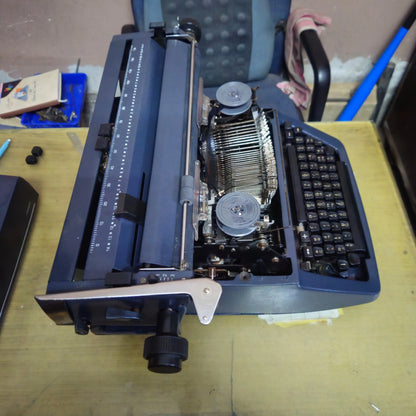 Heavy duty Godrej Prima Telugu typewriter exposed internal mechanism restored