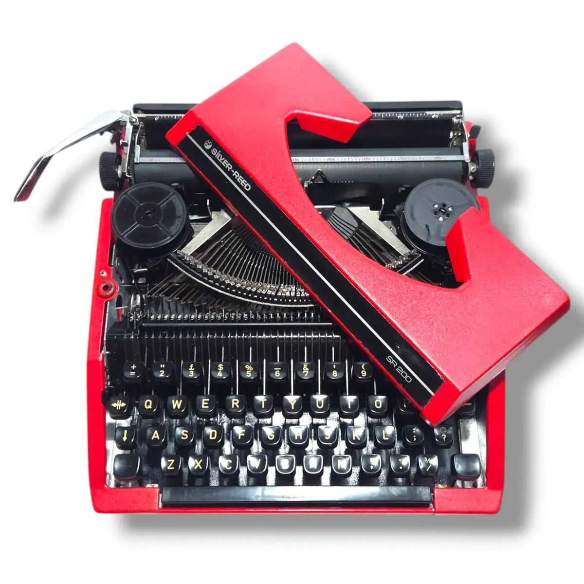 Silver Reed Cherry Red Typewriter
