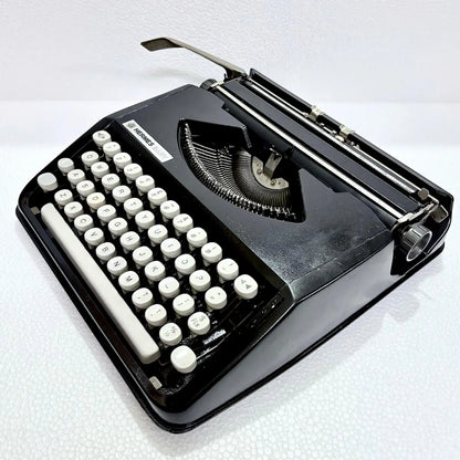 Hermes Baby Black Shadow typewriter for collectors, vintage portable manual machine, RR Typewriter Mart online