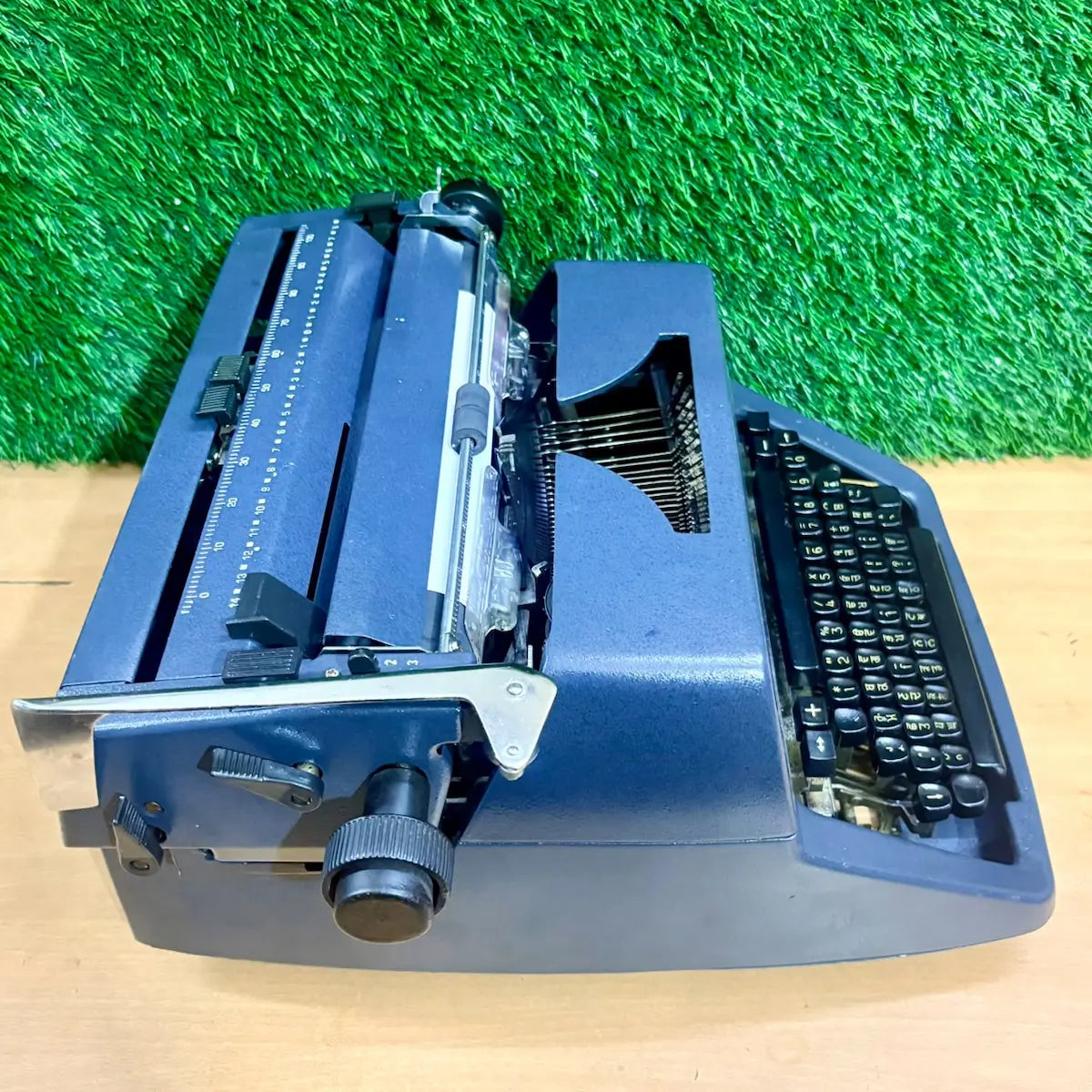 Indian-made Godrej Prima Punjabi Typewriter with mechanical Gurmukhi keyboard and Foolscap format