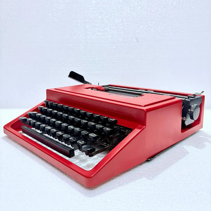 Olivetti Dora Carmine red typewriter for writers, vintage manual writing machine, RR Typewriter Mart India online