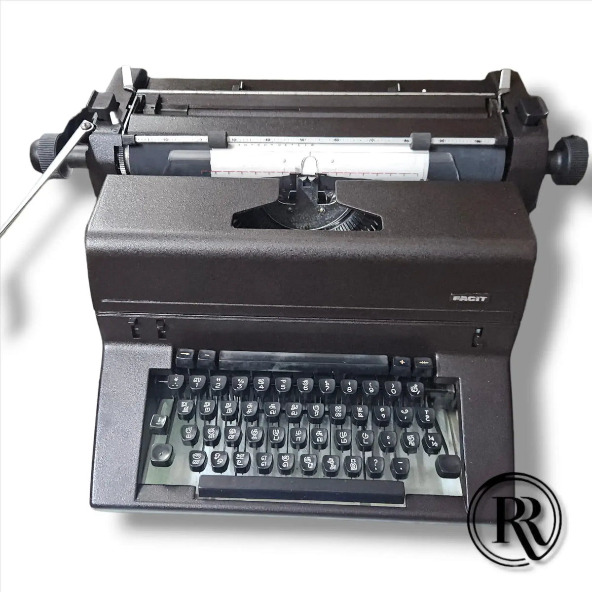 Front view of Original Facit 1740 Tamil Typewriter, Manual Facit Typewriter at RR Typewriter Mart typewriter store