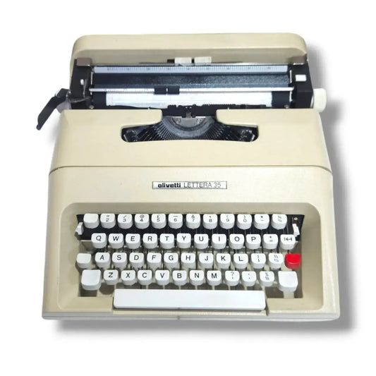 Olivetti Lettera 35 Typewriter – Vintage Portable Typewriter for Writers with Carry Case