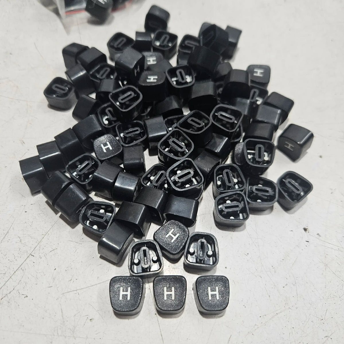 Black Godrej English H typewriter loose keytops for manual typewriter repair, restoration and typing machine spare parts