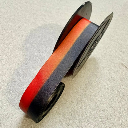 Silk Red & Black Typewriter Ribbon with Universal Spools – 8 Mtrs