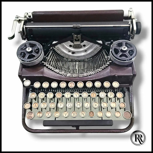 Antique Underwood Typewriter front view, American manual typing machine by RR Typewriter Mart, imported writer