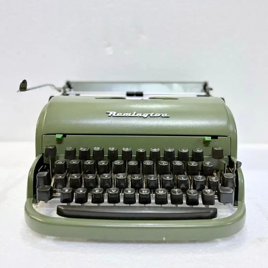 RR Typewriter Mart's Heavy-Duty Remington Typewriter in Military Green - Fully Serviced Vintage Machine