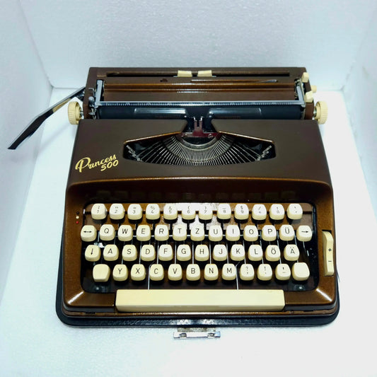 Princess 500 German Typewriter in Bentley Brown – Last One! | RR Typewriter Mart
