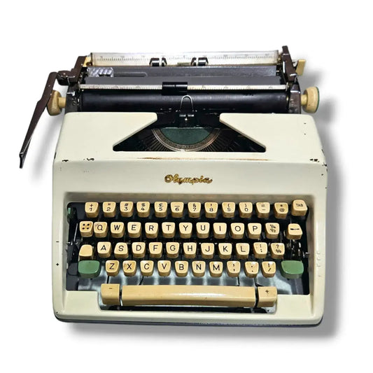 Olympia SM Manual Typewriter front view vintage German portable typewriter for sale by RR Typewriter Mart