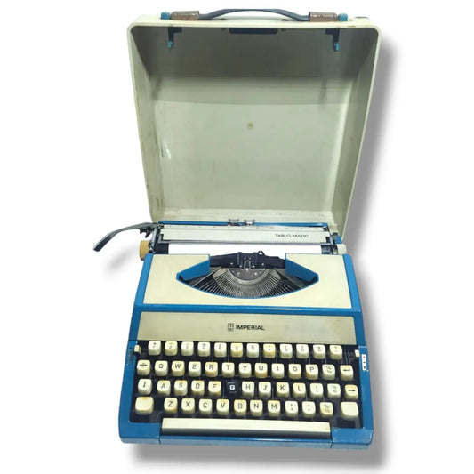 Imperial Tab-O-Matic Manual English Typewriter with case by RR Typewriter Mart typewriter seller