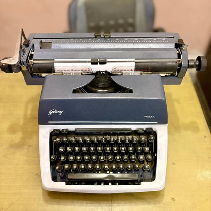 Close-up of Godrej English Typewriter keys at RR Typewriter Mart, professionally serviced for smooth typing experience.