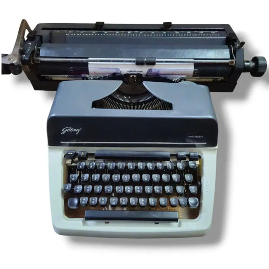 Godrej Prima Kannada typewriter front view with original Kannada keyboard layout