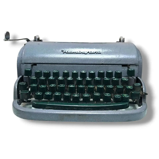 Remington Personal Writer portable manual English typewriter front view by RR Typewriter Mart, imported typewriter shop