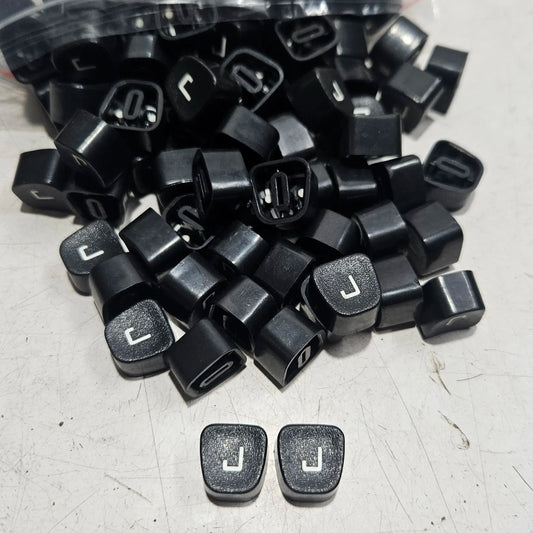 Black Godrej English J typewriter loose keytops for manual typewriter repair, typing machine spare parts at RR Typewriter Mart
