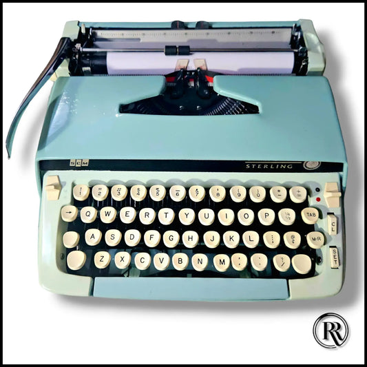 Smith Corona Typewriter in Hue Blue – vintage collectible for writers, buy online with free delivery.