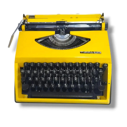 Buy the Adler Tippa S Typewriter – Bright Yellow German Typewriter with Handwriting Fonts! ✨🖋️