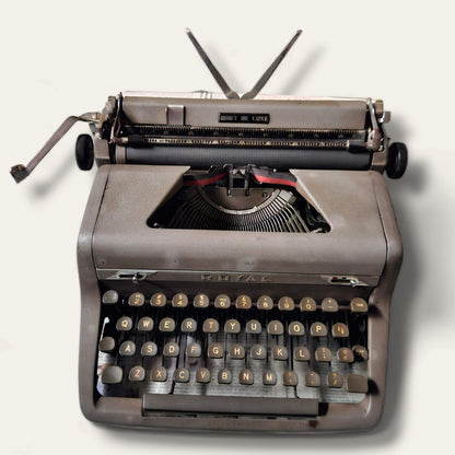 Royal Quiet De Luxe Manual English Typewriter front view by RR Typewriter Mart, imported Royal typing machine to buy