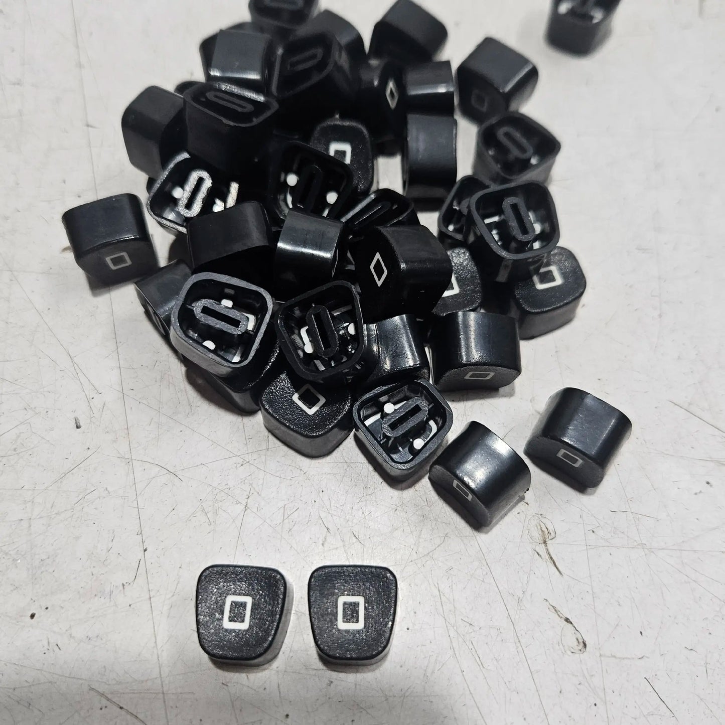 Black Godrej English O typewriter loose keytops for manual typewriter repair, restoration and typing machine spare parts