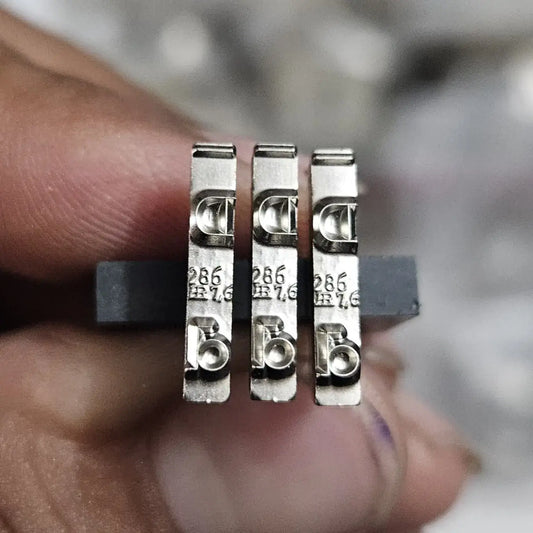 Close-up of English Typewriter Long Motion Typeface D replacement for manual typewriter repair and servicing
