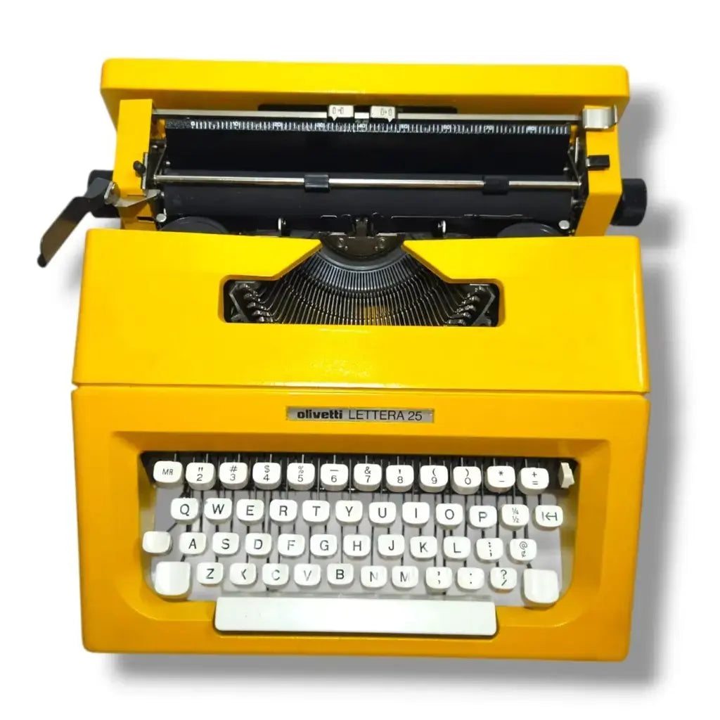 Olivetti Lettera 25 Typewriter – Yellow Gold Edition | Vintage Luxury Typing Machine | RR Typewriter Mart