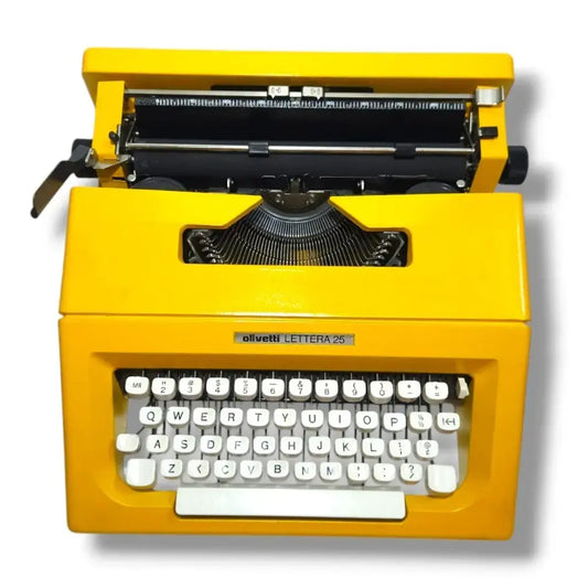 Olivetti Lettera 25 Typewriter – Yellow Gold Edition | Vintage Luxury Typing Machine | RR Typewriter Mart