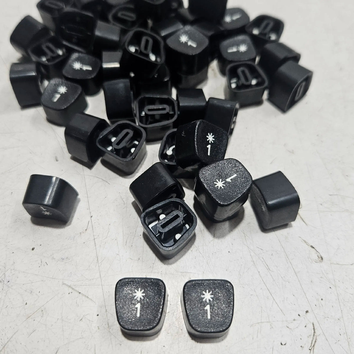 Black Godrej English 1 typewriter loose keytops for manual typewriter repair, restoration and typing machine spare parts