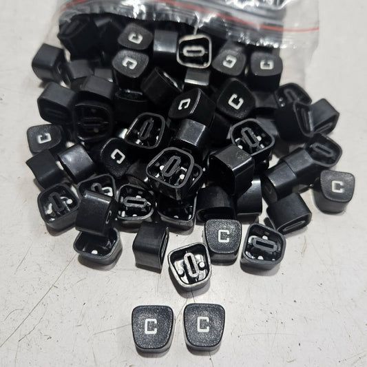 Black Godrej English C typewriter loose keytops for manual typewriter repair, restoration and typing machine spare parts
