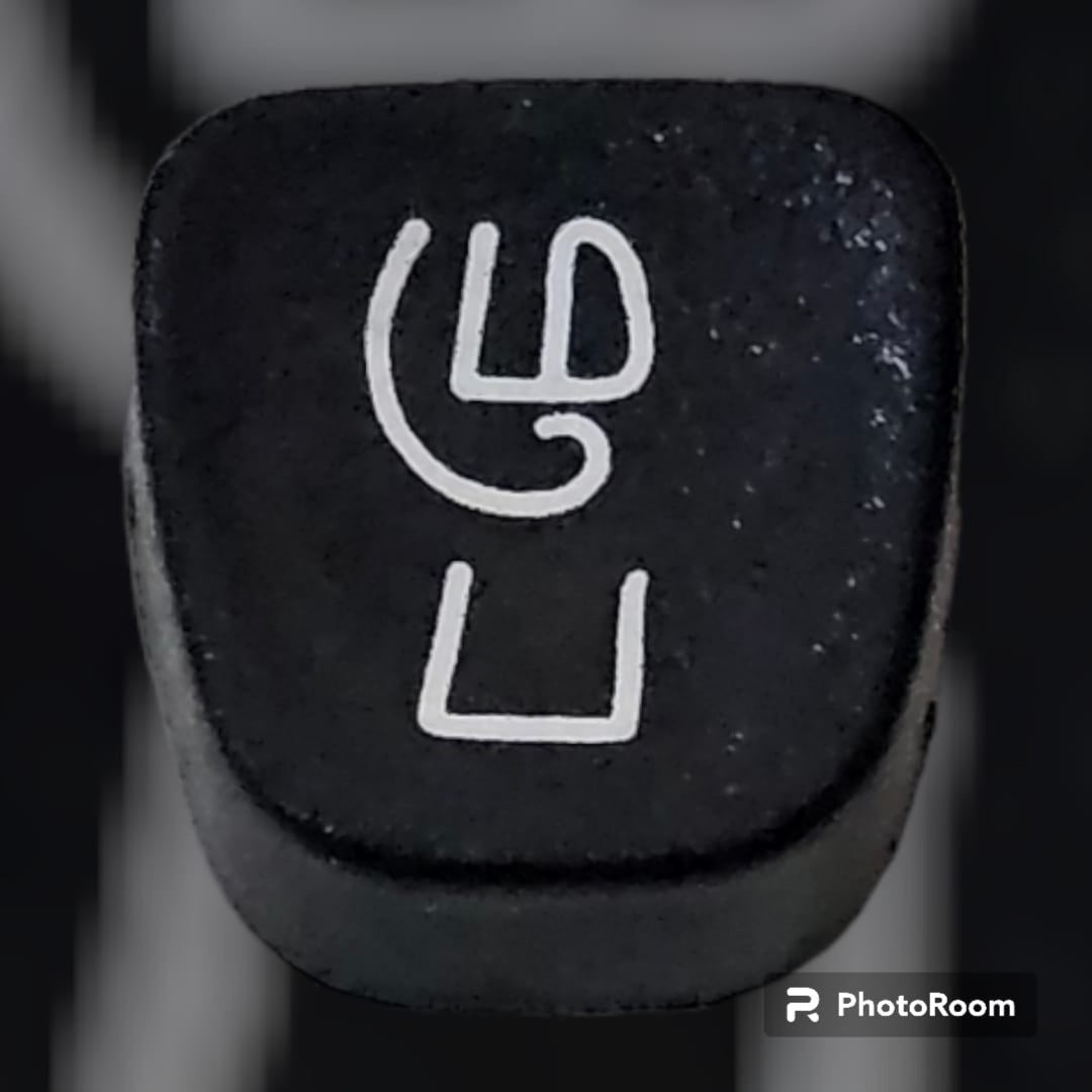 Tamil typewriter keytop மு ப on black background for manual typewriter restoration and repair work