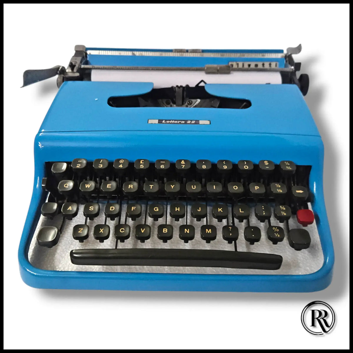 Olivetti Lettera 22 Hex Blue Typewriter