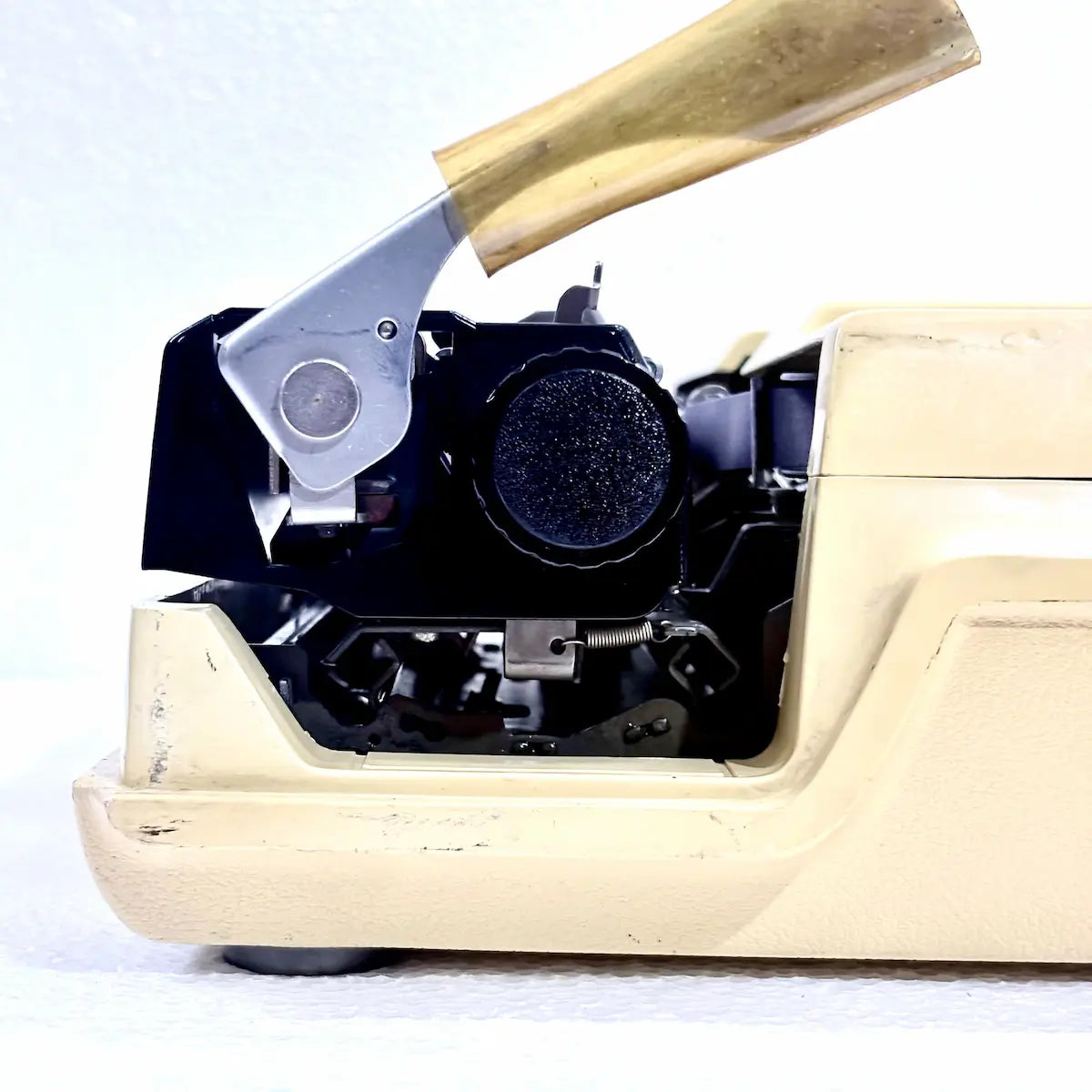 Rare Brother 750TR Arabic portable typewriter with black Arabic keyboard, cream casing and original hard case, available in India now