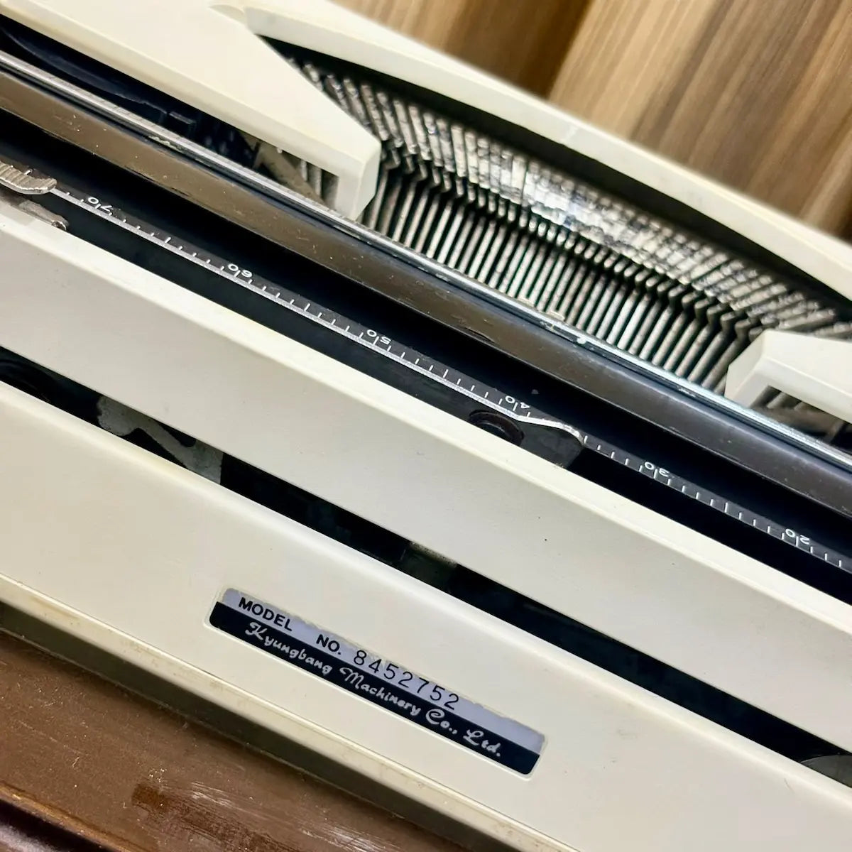 Clover 1200 TF ultra portable typewriter detail, compact vintage manual writing machine for collectors