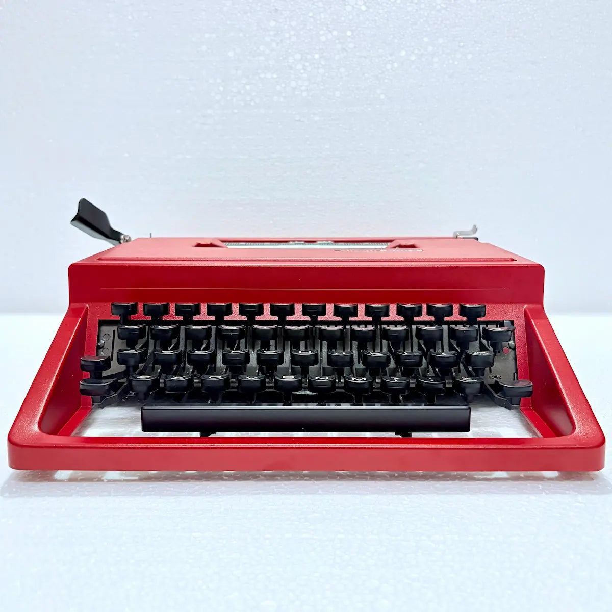 Olivetti Dora Carmine red typewriter with black keyboard, vintage manual machine, RR Typewriter Mart Delhi India