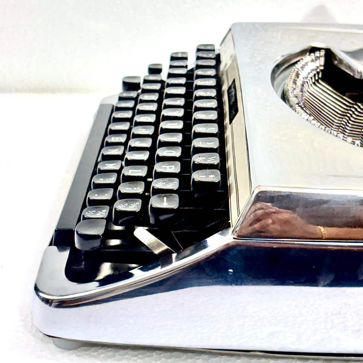 Brother 210 manual English typewriter seller in India offering custom mirror chrome finish for collectors