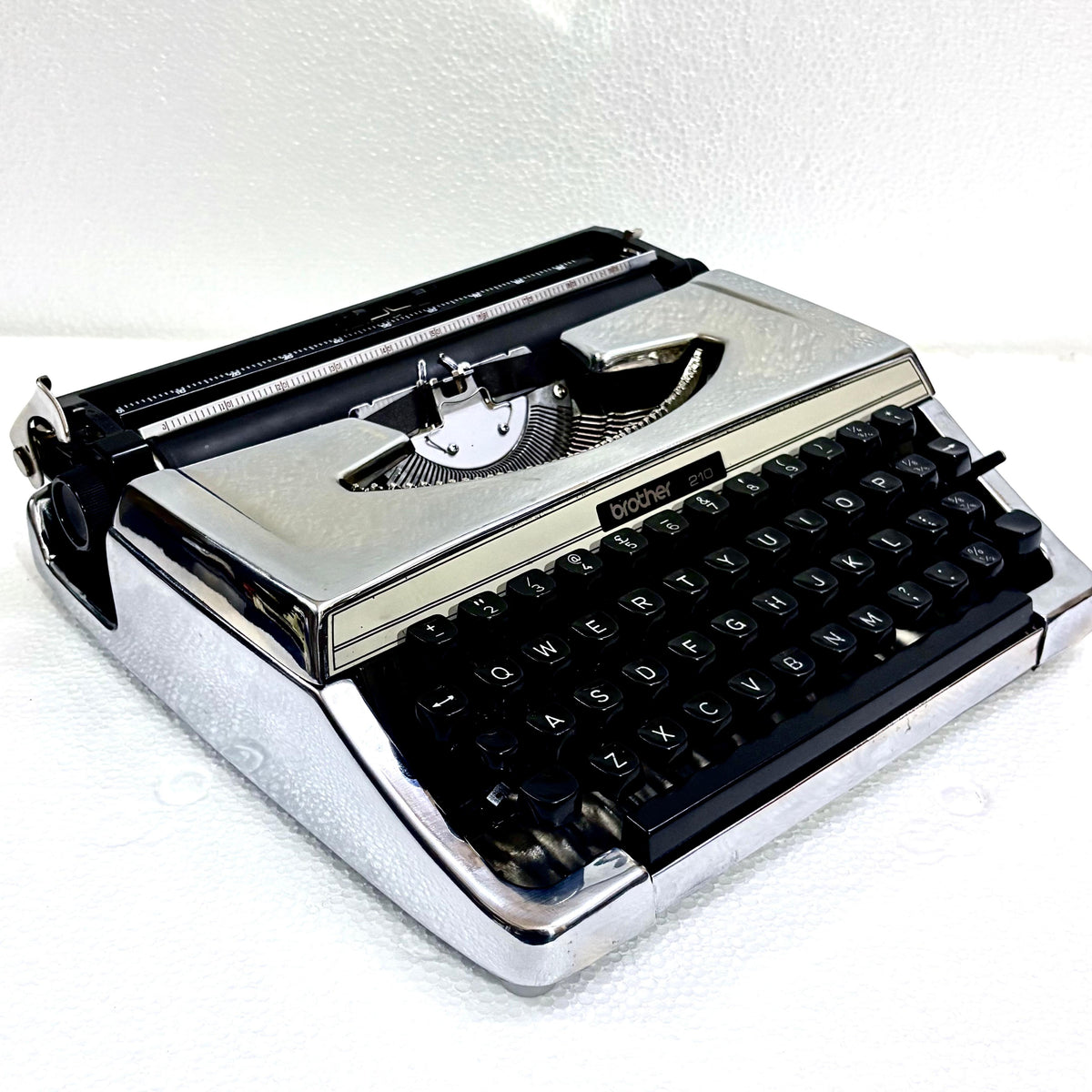 Brother 210 chrome portable typing machine custom finished and restored by RR Typewriter Mart India
