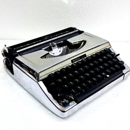 Brother 210 chrome portable typing machine custom finished and restored by RR Typewriter Mart India