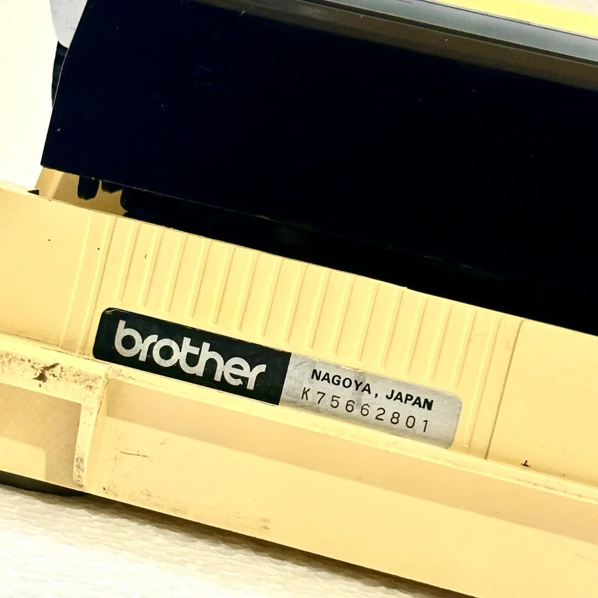 Rare Arabic-layout Brother 750TR typewriter with authentic character keys, cream portable body and mechanical writing system for India