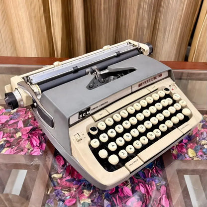 Vintage Smith Corona Classic 12 USA Made Typewriter Grey Finish